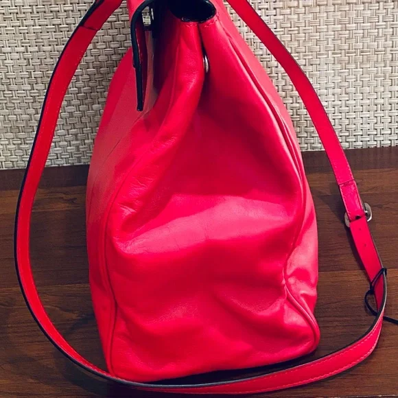 🌟10xHP🌟VTG 2000 NWOT Laurent Effel Red Kid Leather Satchel & Dog Collar Italy - Picture 10 of 15